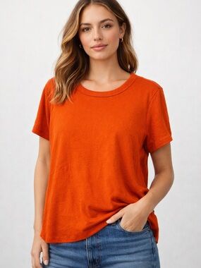 Old Navy Women's Short-Sleeve Crewneck Top - Orange